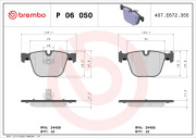 P 06 050 Sada brzdových platničiek kotúčovej brzdy PRIME LINE BREMBO