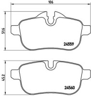 P 06 062 Sada brzdových platničiek kotúčovej brzdy PRIME LINE BREMBO