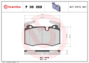 P 06 068 Sada brzdových platničiek kotúčovej brzdy PRIME LINE BREMBO
