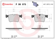 P 06 075 Sada brzdových platničiek kotúčovej brzdy PRIME LINE BREMBO
