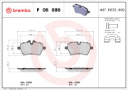 P 06 086 Sada brzdových platničiek kotúčovej brzdy PRIME LINE BREMBO