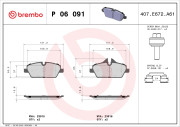 P 06 091 Sada brzdových platničiek kotúčovej brzdy PRIME LINE BREMBO