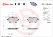 P 06 104 Sada brzdových platničiek kotúčovej brzdy PRIME LINE BREMBO