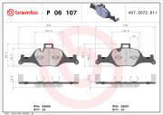 P 06 107 Sada brzdových platničiek kotúčovej brzdy PRIME LINE BREMBO