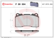 P 09 004 Sada brzdových platničiek kotúčovej brzdy PRIME LINE BREMBO