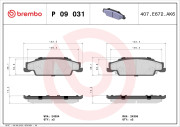 P 09 031 Sada brzdových platničiek kotúčovej brzdy PRIME LINE BREMBO