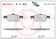 P 11 013 Sada brzdových platničiek kotúčovej brzdy PRIME LINE BREMBO