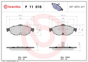 P 11 016 Sada brzdových platničiek kotúčovej brzdy PRIME LINE BREMBO