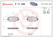 P 11 032 Sada brzdových platničiek kotúčovej brzdy PRIME LINE BREMBO