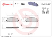 P 11 035 Sada brzdových platničiek kotúčovej brzdy PRIME LINE BREMBO