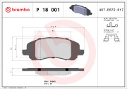 P 18 001 Sada brzdových platničiek kotúčovej brzdy PRIME LINE BREMBO