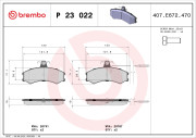 P 23 022 Sada brzdových platničiek kotúčovej brzdy PRIME LINE BREMBO
