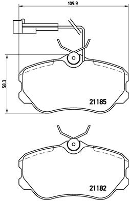 P 23 045 Sada brzdových platničiek kotúčovej brzdy PRIME LINE BREMBO