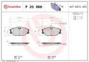 P 23 066 Sada brzdových platničiek kotúčovej brzdy PRIME LINE BREMBO