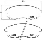 P 23 126 Sada brzdových platničiek kotúčovej brzdy PRIME LINE BREMBO