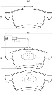 P 23 130 Sada brzdových platničiek kotúčovej brzdy PRIME LINE BREMBO