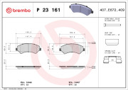 P 23 161 Sada brzdových platničiek kotúčovej brzdy PRIME LINE BREMBO