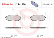 P 24 086 Sada brzdových platničiek kotúčovej brzdy PRIME LINE BREMBO