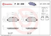 P 24 209 Sada brzdových platničiek kotúčovej brzdy PRIME LINE BREMBO