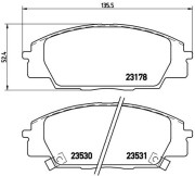 P 28 032 Sada brzdových platničiek kotúčovej brzdy PRIME LINE BREMBO