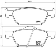 P 28 044 Sada brzdových platničiek kotúčovej brzdy PRIME LINE BREMBO