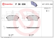 P 36 036 Sada brzdových platničiek kotúčovej brzdy PRIME LINE BREMBO