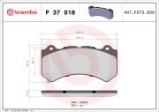 P 37 018 Sada brzdových platničiek kotúčovej brzdy PRIME LINE BREMBO