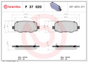 P 37 020 Sada brzdových platničiek kotúčovej brzdy PRIME LINE BREMBO