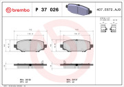 P 37 026 Sada brzdových platničiek kotúčovej brzdy PRIME LINE BREMBO
