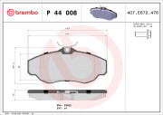 P 44 008 Sada brzdových platničiek kotúčovej brzdy PRIME LINE BREMBO