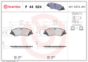 P 44 024 Sada brzdových platničiek kotúčovej brzdy PRIME LINE BREMBO