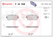 P 44 028 Sada brzdových platničiek kotúčovej brzdy PRIME LINE BREMBO