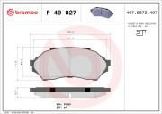 P 49 027 Sada brzdových platničiek kotúčovej brzdy PRIME LINE BREMBO