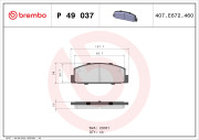 P 49 037 Sada brzdových platničiek kotúčovej brzdy PRIME LINE BREMBO