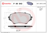 P 49 043 Sada brzdových platničiek kotúčovej brzdy PRIME LINE BREMBO