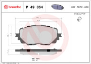 P 49 054 Sada brzdových platničiek kotúčovej brzdy PRIME LINE BREMBO