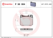 P 50 004 Sada brzdových platničiek kotúčovej brzdy PRIME LINE BREMBO
