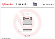 P 50 012 Sada brzdových platničiek kotúčovej brzdy PRIME LINE BREMBO