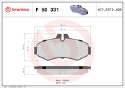 P 50 031 Sada brzdových platničiek kotúčovej brzdy PRIME LINE BREMBO