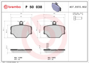 P 50 038 Sada brzdových platničiek kotúčovej brzdy PRIME LINE BREMBO