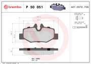 P 50 051 Sada brzdových platničiek kotúčovej brzdy PRIME LINE BREMBO