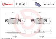P 50 052 Sada brzdových platničiek kotúčovej brzdy PRIME LINE BREMBO