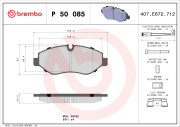 P 50 085 Sada brzdových platničiek kotúčovej brzdy PRIME LINE BREMBO