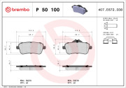 P 50 100 Sada brzdových platničiek kotúčovej brzdy PRIME LINE BREMBO