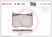 P 50 114 Sada brzdových platničiek kotúčovej brzdy PRIME LINE BREMBO