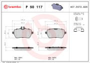 P 50 117 Sada brzdových platničiek kotúčovej brzdy PRIME LINE BREMBO