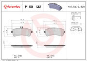 P 50 132 Sada brzdových platničiek kotúčovej brzdy PRIME LINE BREMBO