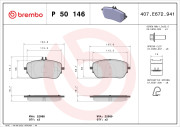 P 50 146 Sada brzdových platničiek kotúčovej brzdy PRIME LINE BREMBO
