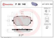 P 50 148 Sada brzdových platničiek kotúčovej brzdy PRIME LINE BREMBO