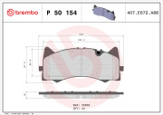 P 50 154 Sada brzdových platničiek kotúčovej brzdy PRIME LINE BREMBO
